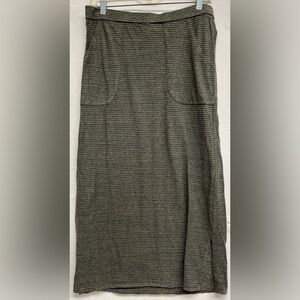 prAna Tulum Striped Maxi Skirt Olive/ Black Hemp Org Cotton  Sz M Gorpcore,Boho